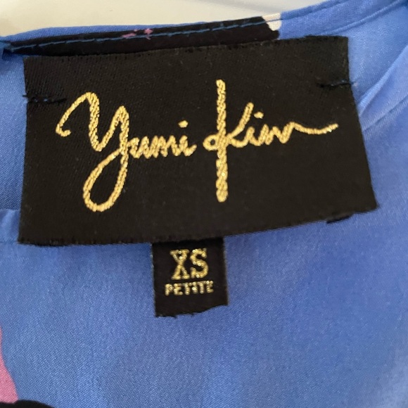 Yumi Kim Floral Silk Dress, blue/black/purple/white, petite XS - Picture 5 of 9